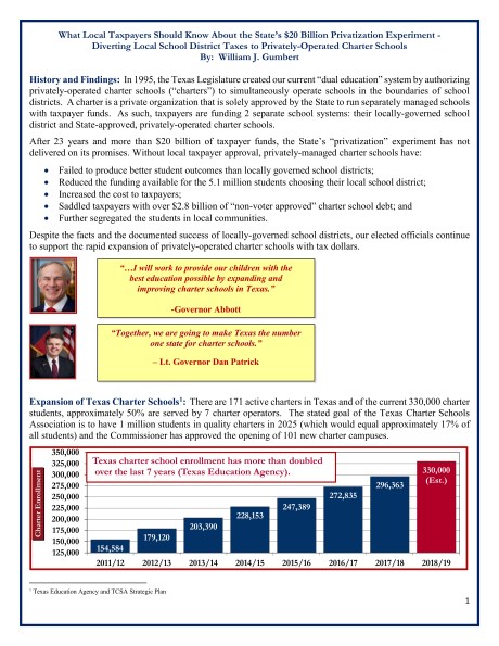 What Local Taxpayers Should Know About the State's $20 Billion Privatization Experiment (October 2018)